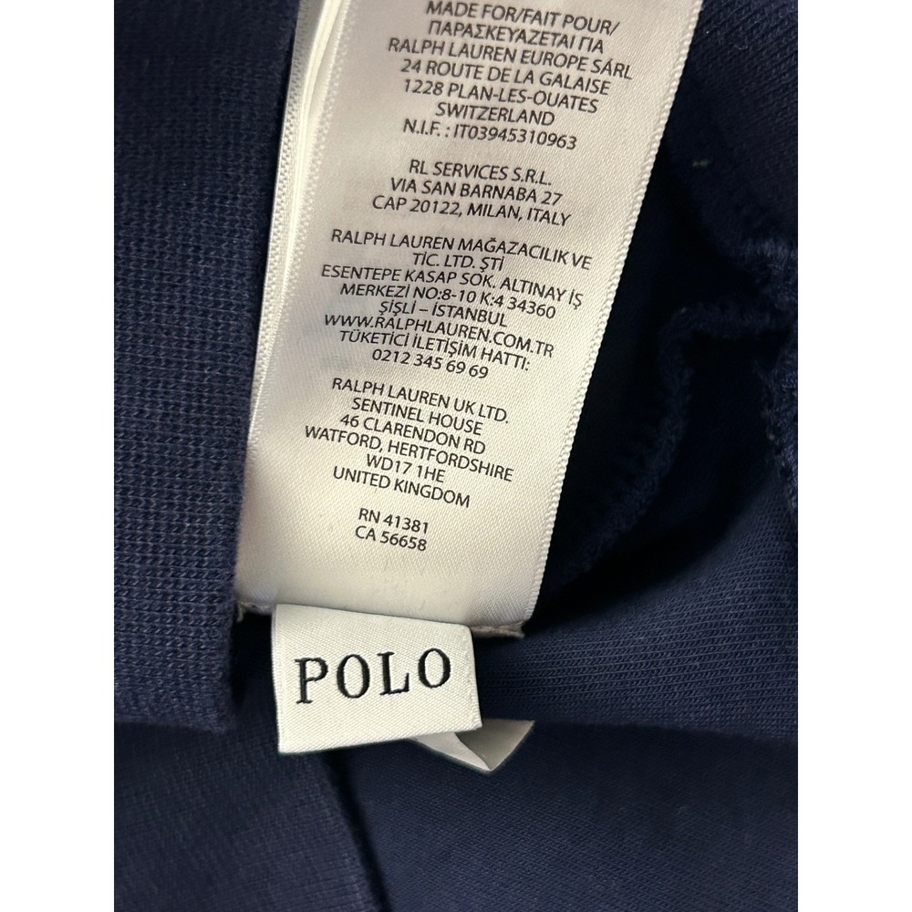 Polo Ralph Lauren Kids M 10-12 Colorblock Quarter Zip Sweatshirt Green Navy Blue - Picture 5 of 8